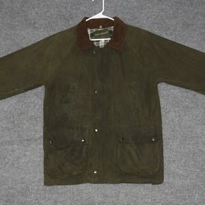 WAX WORKS Jacket Mens XS Green Country Wear Waxed Cotton Field Lined Utility